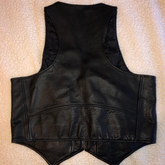 Womens Leather Motorcycle Biker Vest - Picture 2 of 4